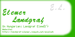 elemer landgraf business card